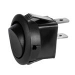 Black Non-Illum Round Rocker 10 Amp 12V On/Off 1/2" Dia. 1 Pc.