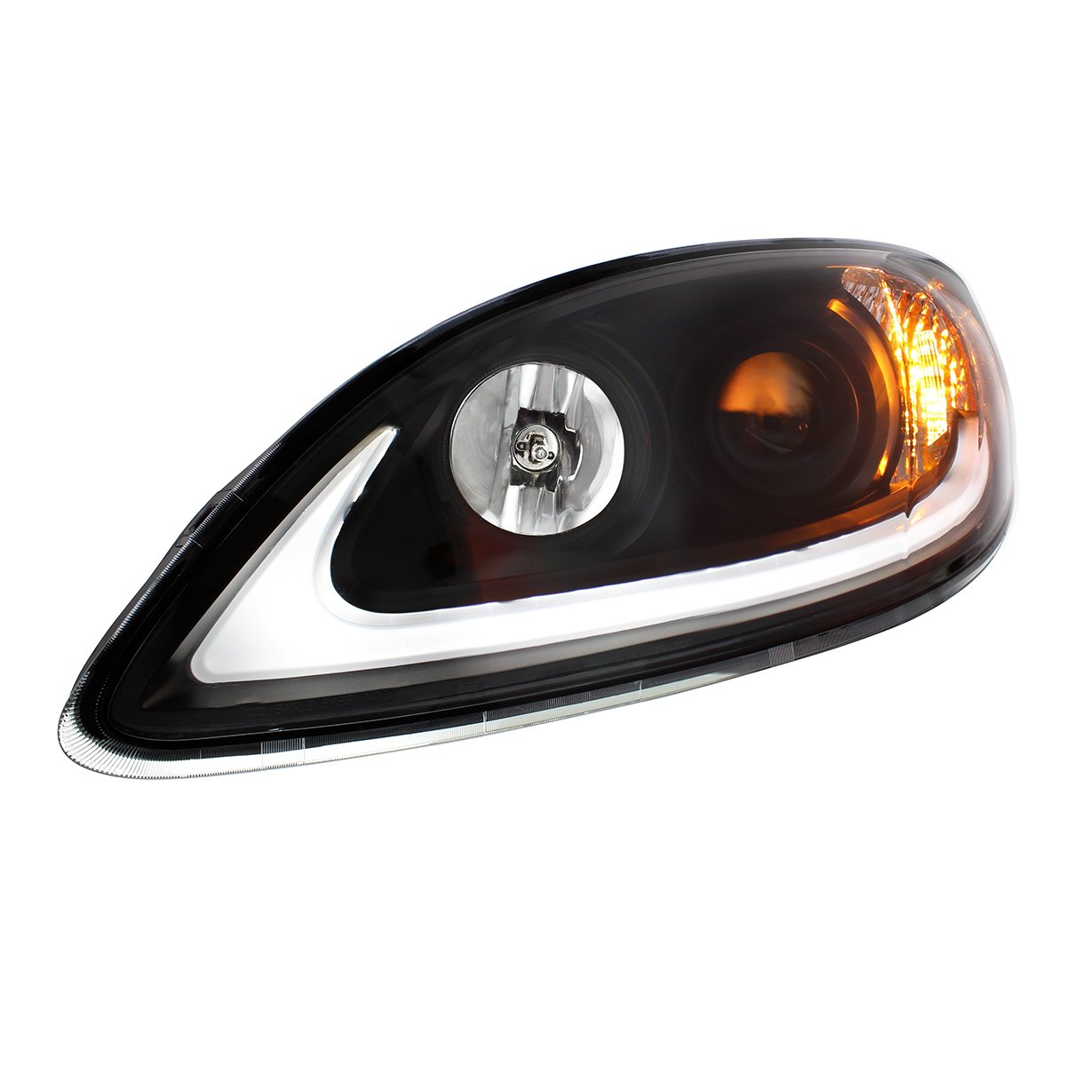 Black-Projection-Headlight-With-LED-Light-Bar-For-2006-2017-International-Prostar-Driver-2 Black Projection Headlight With LED Light Bar For 2006-2017 International Prostar - Driver - Image 3