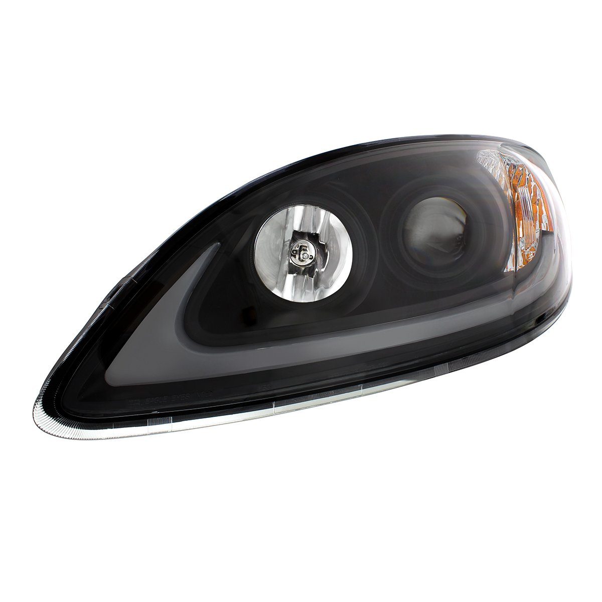 Black-Projection-Headlight-With-LED-Light-Bar-For-2006-2017-International-Prostar-Driver-3 Black Projection Headlight With LED Light Bar For 2006-2017 International Prostar - Driver - Image 4