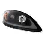 Black Projection Headlight With LED Light Bar For 2006-2017 International Prostar - Passenger - Image 4