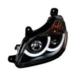 Black Projection Headlight With LED Position Light For 2013-2021 Kenworth T680 - Driver - Image 3