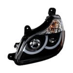 Black Projection Headlight With LED Position Light For 2013-2021 Kenworth T680 - Driver - Image 4