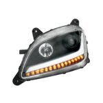 Black Projection Headlight With LED Position & Sequential Signal For 2012-2021 Peterbilt 579- Driver - Image 3