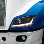 Black Projection Headlight With LED Position & Sequential Signal For 2012-2021 Peterbilt 579- Driver - Image 8