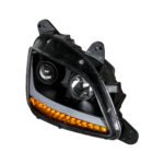 Black Projection Headlight With LED Position & Signal For 2012-2021 Peterbilt 579- Passenger - Image 4
