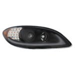 Black Projection Headlight With LED Turn Signal & Light Bar For 2006-2017 International Prostar - Passenger - Image 2