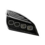 Black Quad-LED Headlight With LED DRL & Seq. Signal For 2018-2024 Freightliner Cascadia - Passenger - Image 4