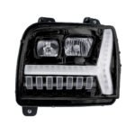 Blackout Headlight With LED DRL Light Bar & Turn Signal For 2018-2024 Kenworth W990-Driver - Image 2