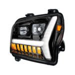Blackout Headlight With LED DRL Light Bar & Turn Signal For 2018-2024 Kenworth W990-Driver - Image 3