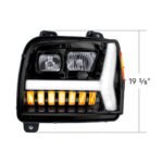 Blackout Headlight With LED DRL Light Bar & Turn Signal For 2018-2024 Kenworth W990-Driver - Image 8