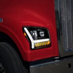 Blackout Headlight With LED DRL Light Bar & Turn Signal For 2018-2024 Kenworth W990-Passenger - Image 6