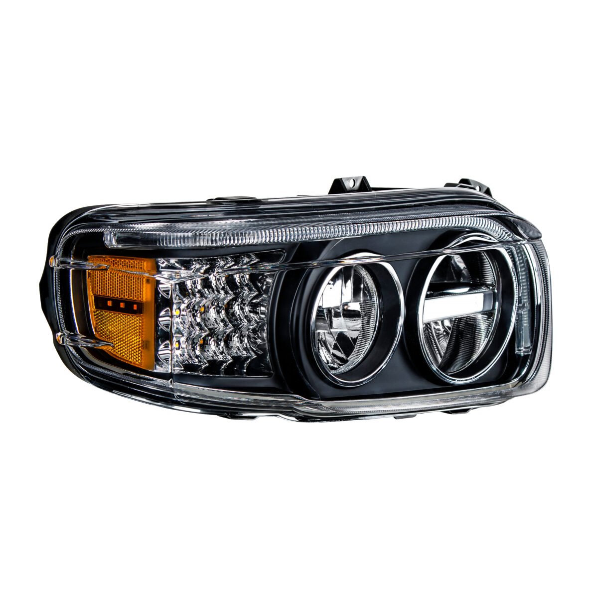 Blackout LED Headlight With LED Turn & Position Light Bar For 2008-2023 Peterbilt 389- Passenger - Image 2