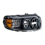 Blackout LED Headlight With LED Turn & Position Light Bar For 2008-2023 Peterbilt 389- Passenger - Image 2