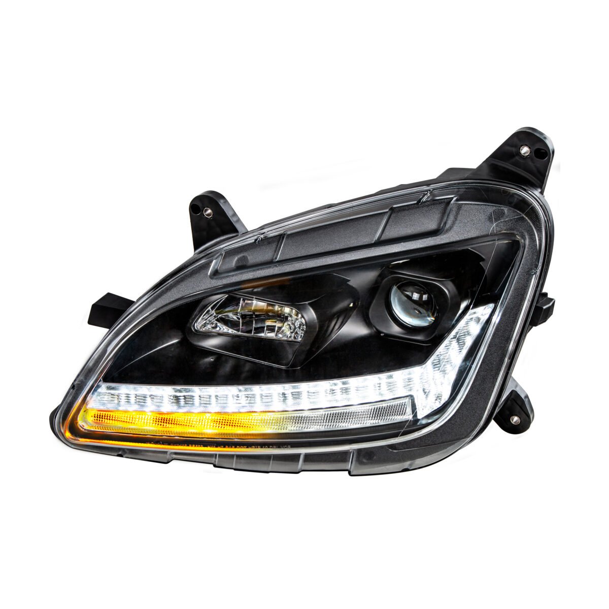 "Blackout" Projection Headlight With LED Sequential Turn & DRL For 2012-2021 Peterbilt 579- Driver - Image 2