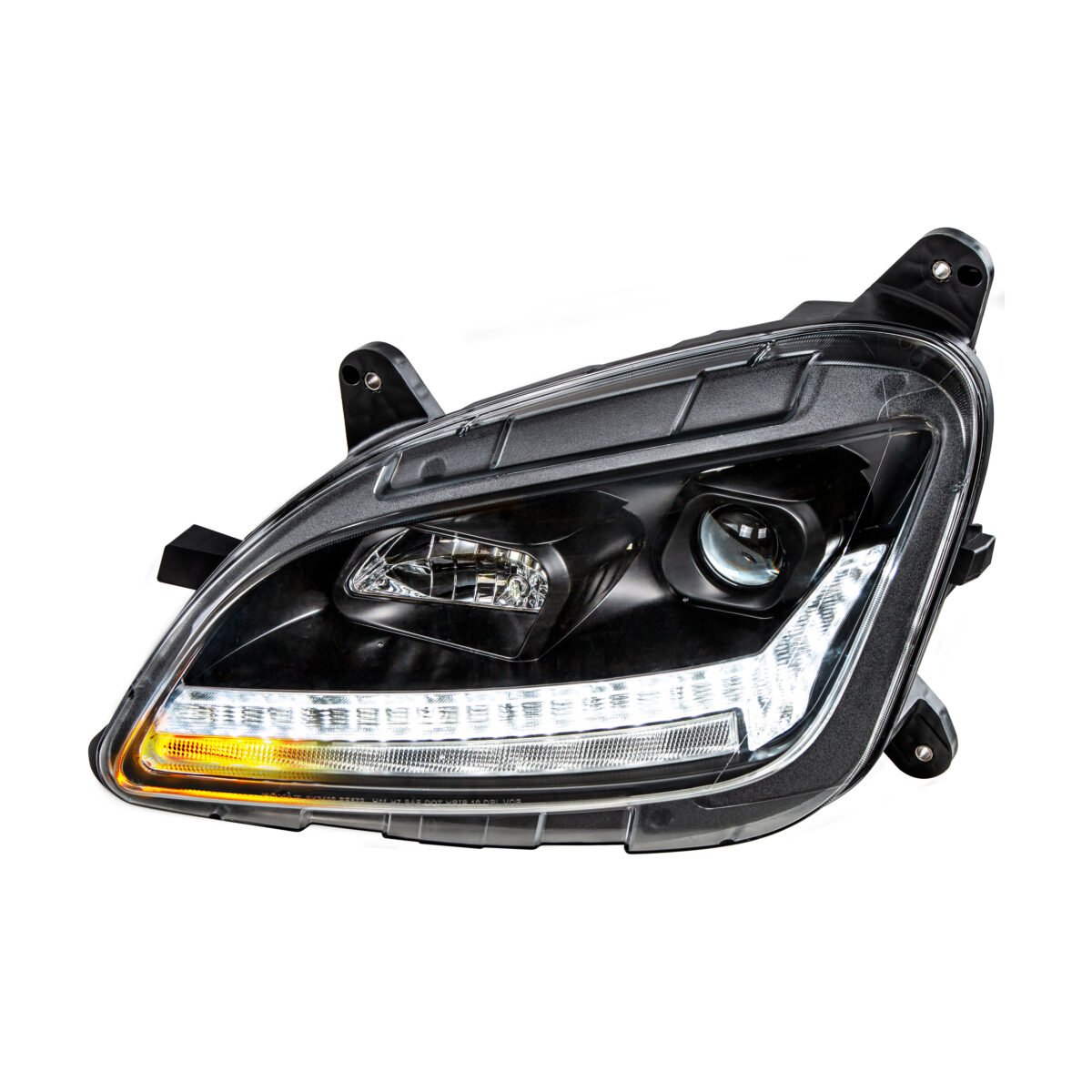 "Blackout" Projection Headlight With LED Sequential Turn & DRL For 2012-2021 Peterbilt 579- Driver - Image 1