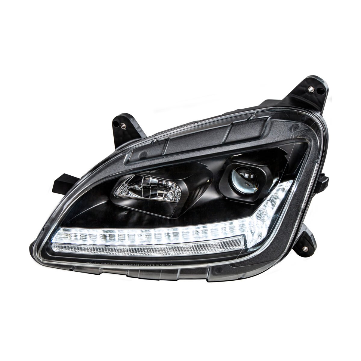 "Blackout" Projection Headlight With LED Sequential Turn & DRL For 2012-2021 Peterbilt 579- Driver - Image 5