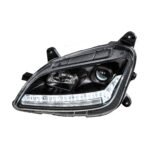 "Blackout" Projection Headlight With LED Sequential Turn & DRL For 2012-2021 Peterbilt 579- Driver - Image 5