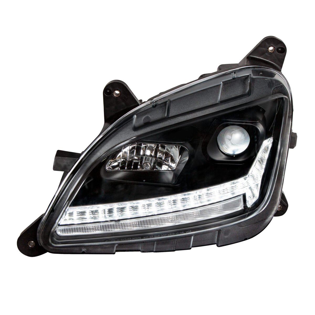"Blackout" Projection Headlight With LED Sequential Turn & DRL For 2012-2021 Peterbilt 579- Driver - Image 8