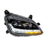 "Blackout" Projection Headlight With LED Sequential Turn & DRL For 2012-2021 Peterbilt 579- Passenger - Image 2