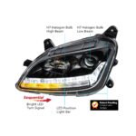 "Blackout" Projection Headlight With LED Sequential Turn & DRL For 2012-2021 Peterbilt 579- Passenger - Image 13