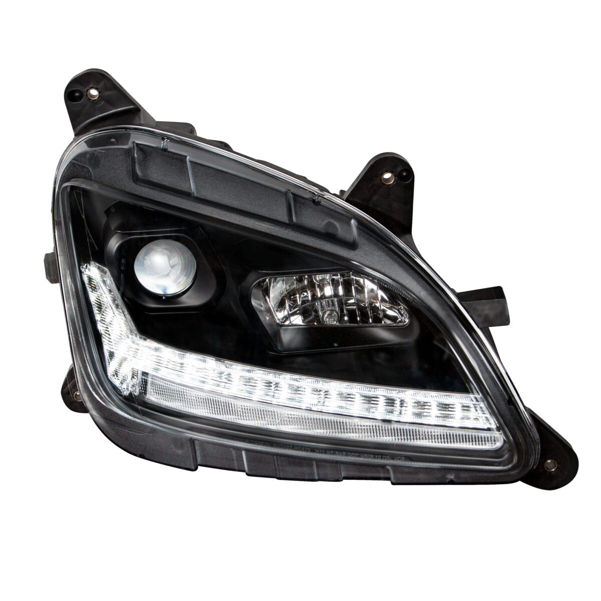 "Blackout" Projection Headlight With LED Sequential Turn & DRL For 2012-2021 Peterbilt 579- Passenger - Image 8