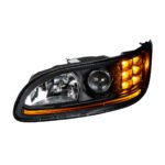 "Blackout" Projection Headlight With LED Turn & Position Light for 2005-2015 Peterbilt 386- Driver - Image 5