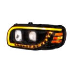 Blackout Projection Headlight With LED Turn Signal & Light Bar For 2008-2024 Peterbilt 389-Driver - Image 2