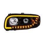 Blackout Projection Headlight With LED Turn Signal & Light Bar For 2008-2024 Peterbilt 389-Driver - Image 4