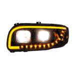 Blackout Projection Headlight With LED Turn Signal & Light Bar For 2008-2024 Peterbilt 389-Driver - Image 5