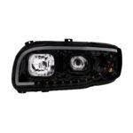 Blackout Projection Headlight With LED Turn Signal & Light Bar For 2008-2024 Peterbilt 389-Driver - Image 6
