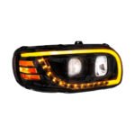 Blackout Projection Headlight With LED Turn Signal & Light Bar For 2008-2024 Peterbilt 389-Passenger - Image 2