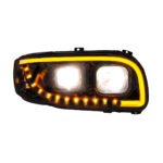 Blackout Projection Headlight With LED Turn Signal & Light Bar For 2008-2024 Peterbilt 389-Passenger - Image 5
