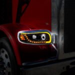 Blackout Projection Headlight With LED Turn Signal & Light Bar For 2008-2024 Peterbilt 389-Passenger - Image 10