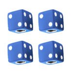 Blue Dice Valve Caps With White Dots (Set of 4)