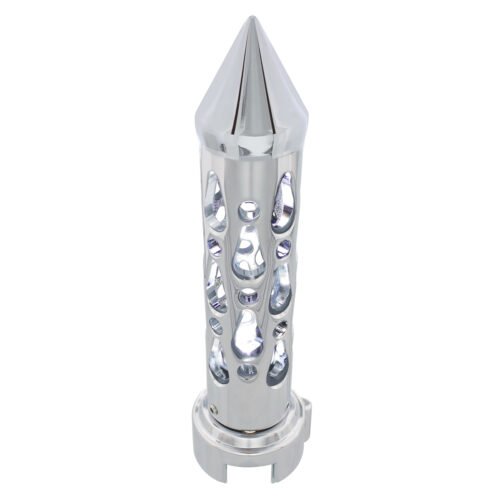 Brooklyn Style Spike Gearshift Knob With LED 13/15/18 Speed Adapter - Chrome/White LED