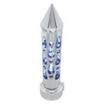 Brooklyn Style Spike Gearshift Knob With LED 9/10 Speed Adapter - Chrome/Blue LED