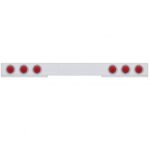 Chrome 1 Piece Rear Light Bar With Six 10 LED 4" Lights & Visors - Red LED/Red Lens
