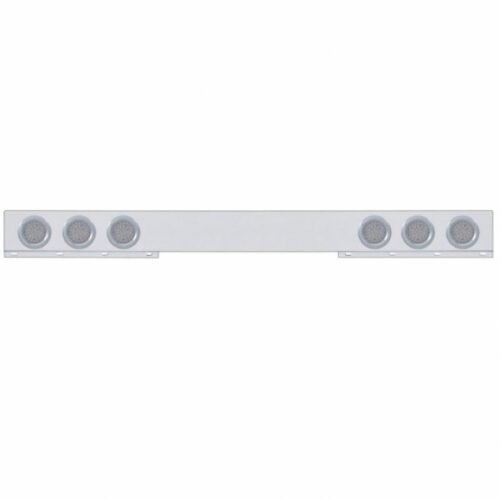 Chrome 1 Piece Rear Light Bar With Six 36 LED 4" Lights & Bezels - Red LED/Clear Lens