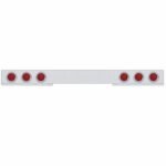 Chrome 1 Piece Rear Light Bar With Six 36 LED 4" Lights & Bezels - Red LED/Red Lens