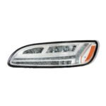 Chrome 6 LED Headlight For Peterbilt 386 (2006-2016) & 387 (2000-2011)- Driver - Image 2