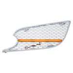 Chrome Air Intake Grille With LED GloLight For 2012-2021 Peterbilt 579 (Driver) - Amber LED/Amber Lens - Image 2
