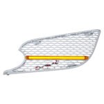 Chrome Air Intake Grille With LED GloLight For 2012-2021 Peterbilt 579 (Driver) - Amber LED/Amber Lens