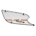 Chrome Air Intake Grille With LED GloLight For 2012-2021 Peterbilt 579 (Driver) - Amber LED/Amber Lens - Image 3