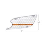 Chrome Air Intake Grille With LED GloLight For 2012-2021 Peterbilt 579 (Driver) - Amber LED/Amber Lens - Image 6