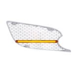 Chrome Air Intake Grille With LED GloLight For 2012-2021 Peterbilt 579 (Passenger) - Amber LED/Amber Lens