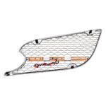 Chrome Air Intake Grille With LED GloLight For 2012-2021 Peterbilt 579 (Passenger) - Amber LED/Amber Lens - Image 3