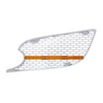 Chrome Air Intake Grille With LED Light For 2012-2021 Peterbilt 579 (Driver) - Amber LED/Amber Lens - Image 2
