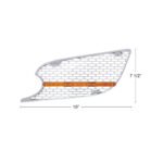 Chrome Air Intake Grille With LED Light For 2012-2021 Peterbilt 579 (Driver) - Amber LED/Amber Lens - Image 4