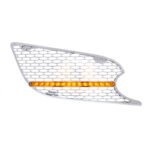 Chrome Air Intake Grille With LED Light For 2012-2021 Peterbilt 579 (Passenger) - Amber LED/Amber Lens