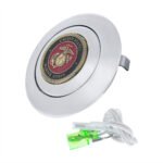 Chrome Aluminum Steering Wheel Horn Button With Metal Medallion, US Marine Corps - Image 2
